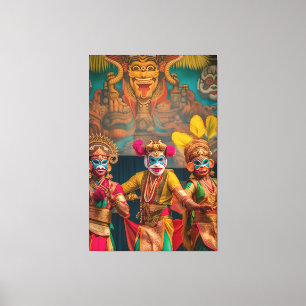Indonesian Bali Masked Dancers  Canvas Print