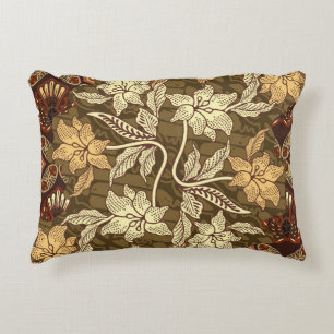 Indonesian batik motifs with flora and fauna patte accent pillow