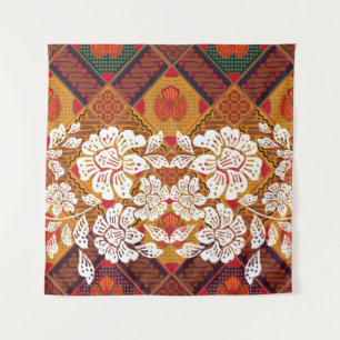 Indonesian batik motifs with very distinct plant a tapestry