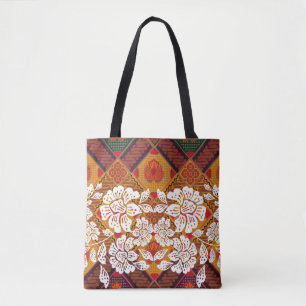 Indonesian batik motifs with very distinct plant a tote bag