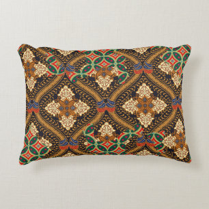Indonesian batik motifs with very distinctive plan accent pillow