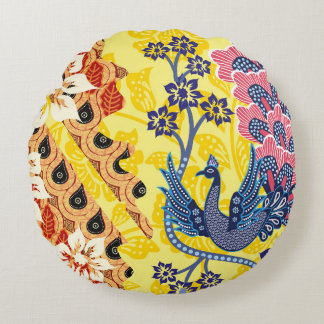 Indonesian batik motifs with very distinctive plan round pillow