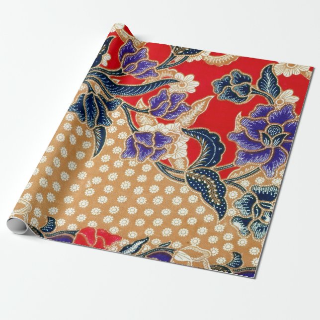 Indonesian design wrapping paper (Unrolled)