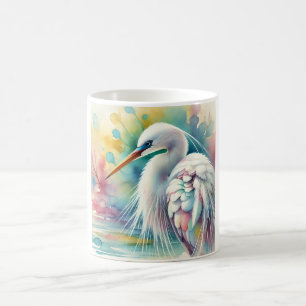 Indonesian egret 060924AREF144 - Watercolor Coffee Mug