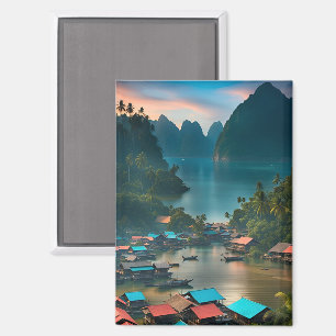 Indonesian Fishing Village Magnet