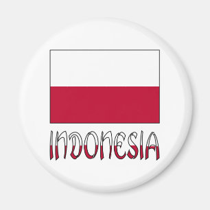 Indonesian Flag and Indonesia Magnet