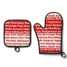 Indonesian Flag Colours with Cities