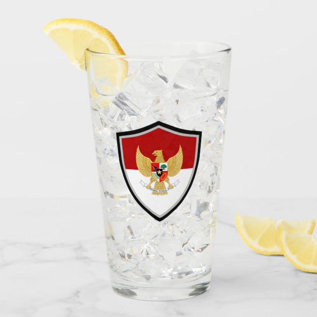 Indonesian flag-emblem glass (Front Ice)