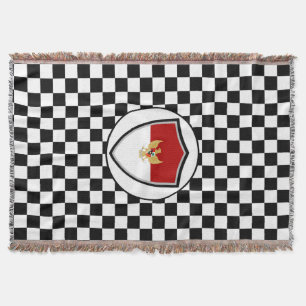 Indonesian flag-emblem throw blanket