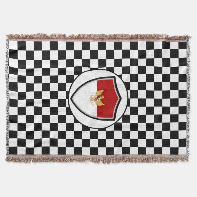Indonesian flag-emblem throw blanket (Front)