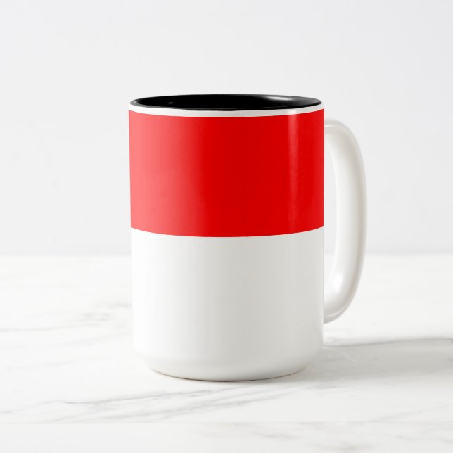 Indonesian Flag (Indonesia) Two-Tone Coffee Mug (Front Right)