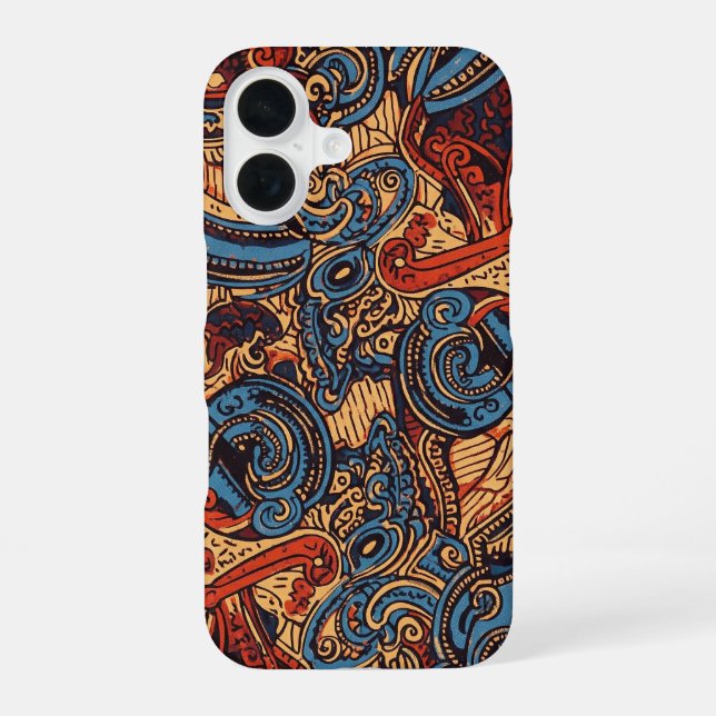 Indonesian indigenous art design iPhone 16 case (Back)