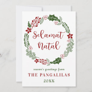 Indonesian Merry Christmas, Custom Holiday Card