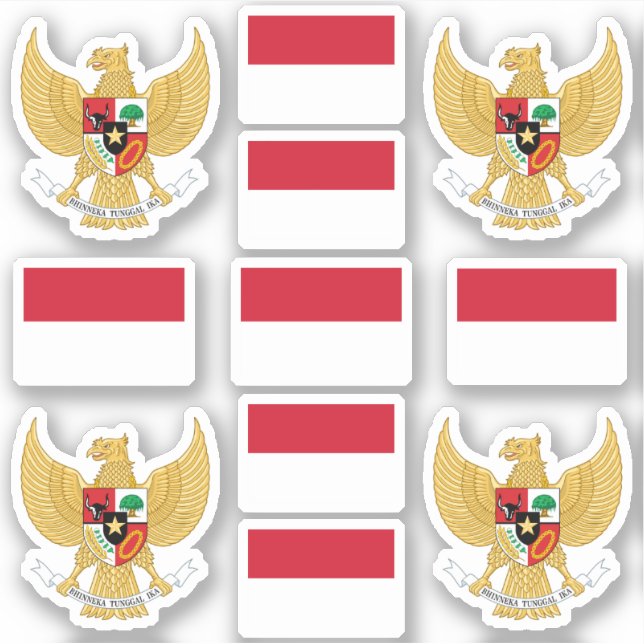 Indonesian national symbols /coat of arms and flag (Front)
