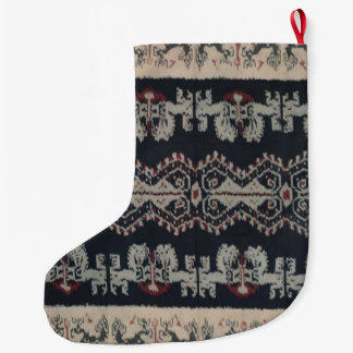 Indonesian Tribal Ikat Textiles Weavings Indonesia Large Christmas Stocking