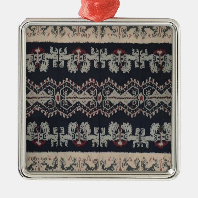 Indonesian Tribal Ikat Textiles Weavings Indonesia Metal Ornament (Front)