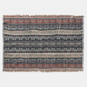 Indonesian Tribal Ikat Textiles Weavings Indonesia Throw Blanket