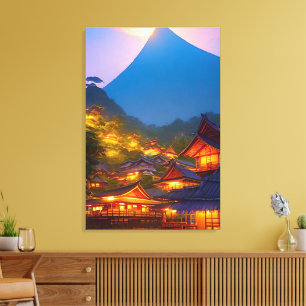 Indonesian Village Sunset  Canvas Print