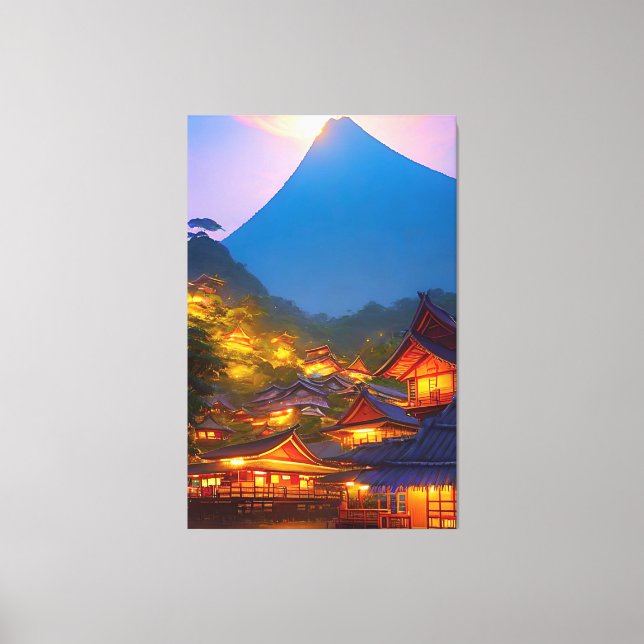 Indonesian Village Sunset  Canvas Print (Front)