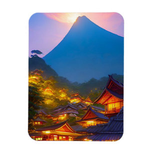 Indonesian Village Sunset Magnet