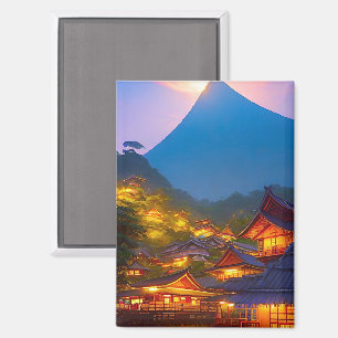 Indonesian Village Sunset Magnet