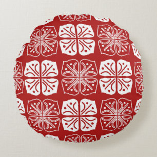 Indonesian vintage batik typical design, combinati round pillow