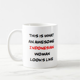 indonesian woman, awesome coffee mug