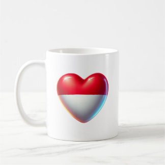Indonésie Drapeau cardiaque Thé café Mug