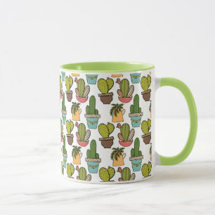 Indoor Cactus & Succulents In Pots Pattern Mug