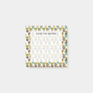 Indoor Cactus & Succulents In Pots Pattern Post-it Notes