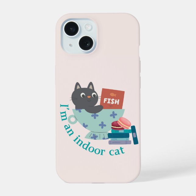   Indoor Cat iPhone 15 Case (Back)