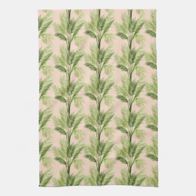 Indoor Oasis | Palm Tree Pattern Kitchen Towel (Vertical)