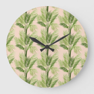 Indoor Oasis   Palm Tree Pattern Large Clock