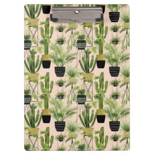 Indoor Oasis Plant Lineup Pattern Clipboard