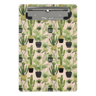 Indoor Oasis   Plant Lineup Pattern Mini Clipboard