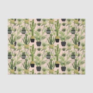 Indoor Oasis Plant Lineup Pattern Tissue Paper