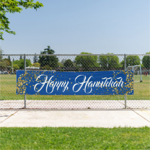 Indoor Outdoor Custom Banner-Happy Hanukkah Banner