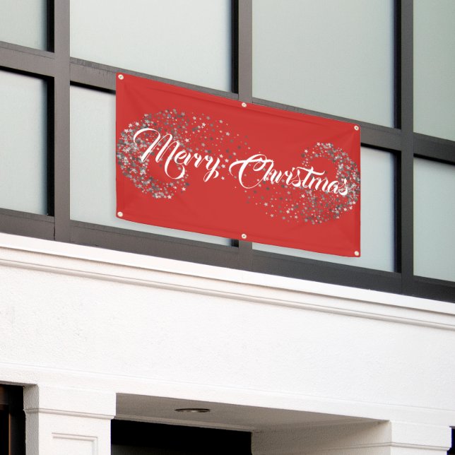 Indoor Outdoor Custom Banner-Merry Christmas Banne Banner (Outside Building)