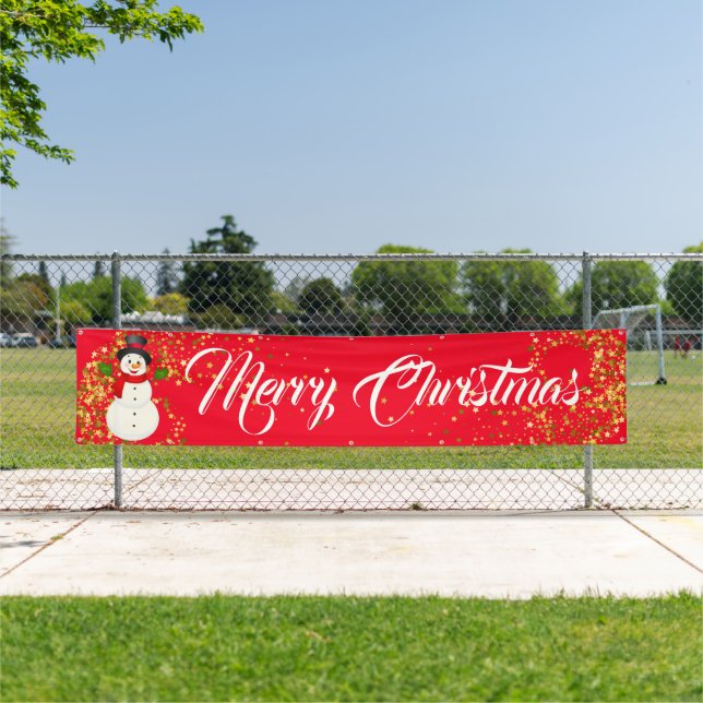 Indoor Outdoor Custom Banner-Merry Christmas Banner (Insitu)