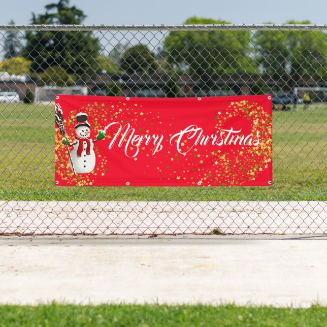 Indoor Outdoor Custom Banner-Merry Christmas Banner (Insitu)