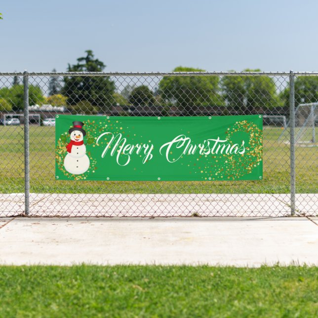 Indoor Outdoor Custom Banner-Merry Christmas Banner (Insitu)