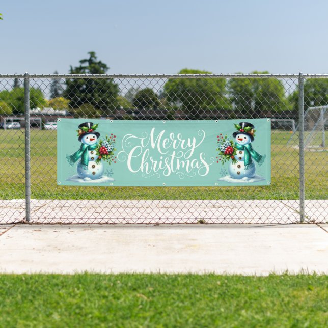 Indoor Outdoor Custom Banner-Merry Christmas Banner (Insitu)