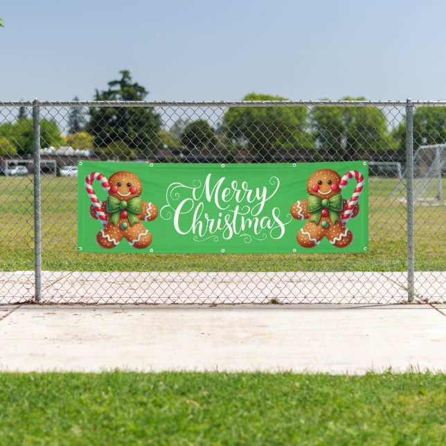Indoor Outdoor Custom Banner-Merry Christmas Banner (Insitu)