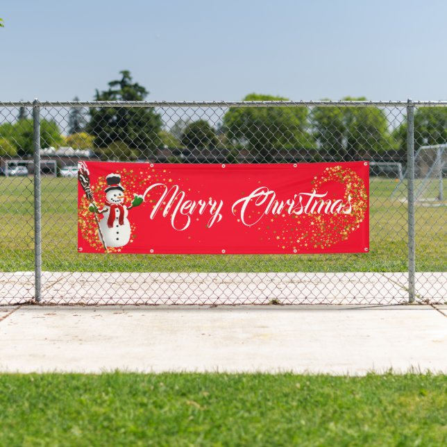 Indoor Outdoor Custom Banner-Merry Christmas Banner (Insitu)