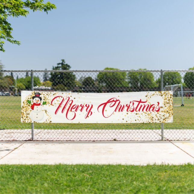 Indoor Outdoor Custom Banner-Merry Christmas Banner (Insitu)