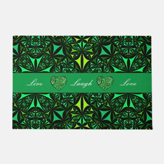 Indoor Outdoor Green Fractal Door Mat  (Front)