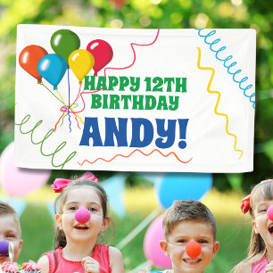 Indoor Outdoor Happy Birthday Balloons Banner