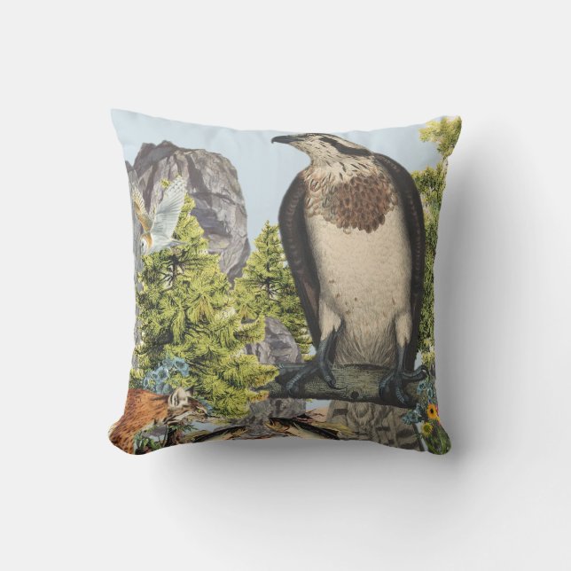 Indoor/Outdoor Osprey Throw Pillow/Customizable Outdoor Pillow (Front)