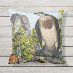 Indoor/Outdoor Osprey Throw Pillow/Customizable Outdoor Pillow