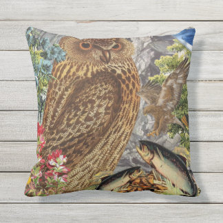 Indoor/Outdoor Owl Throw Pillow/Customizable Outdoor Pillow